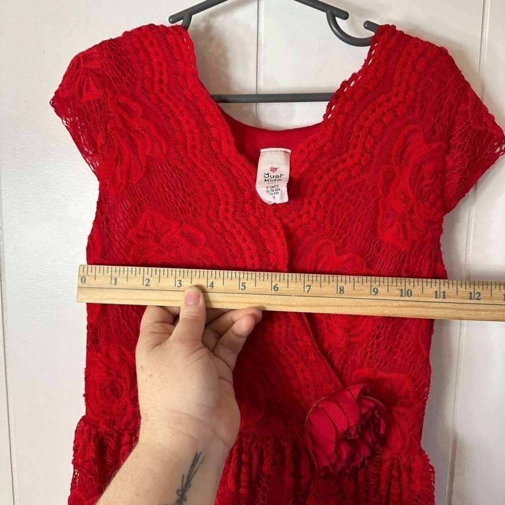 Just Kids Red Lace Little Girl’s Size 10 Dress - Picture 9 of 11